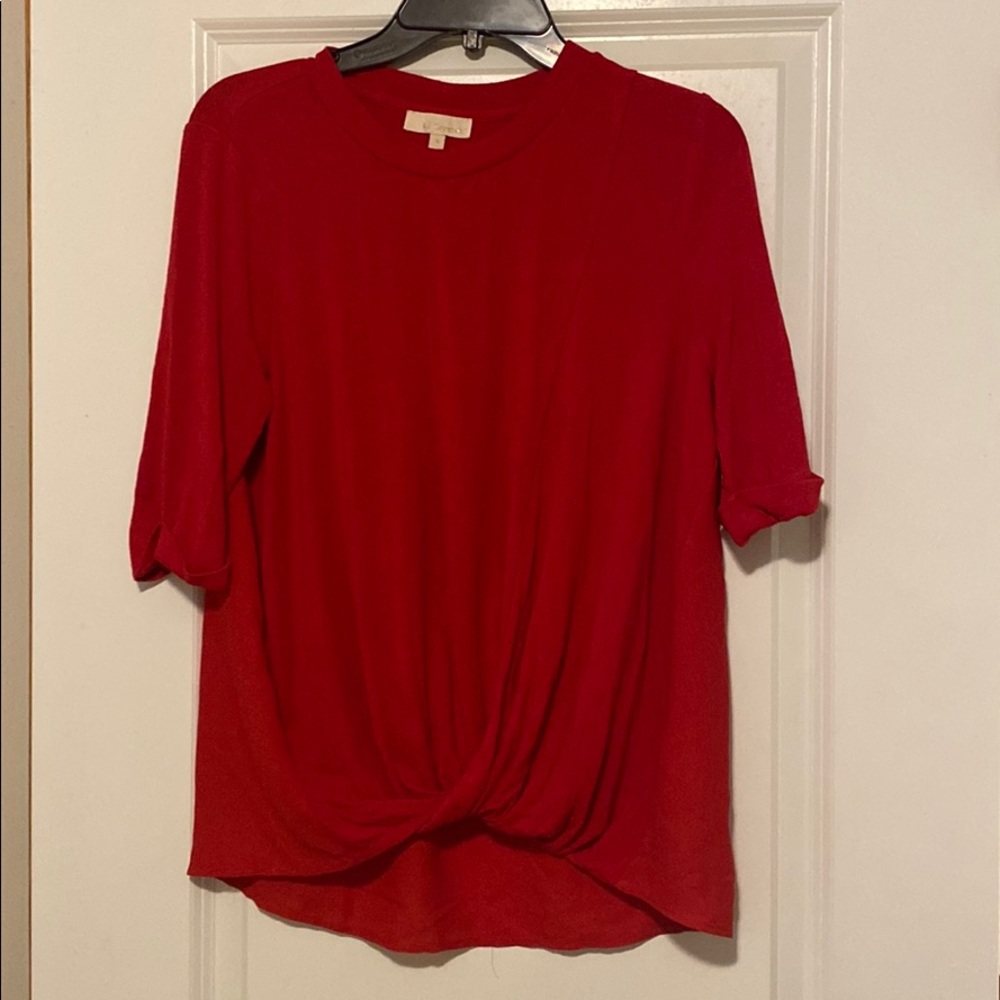 Red twist detail top